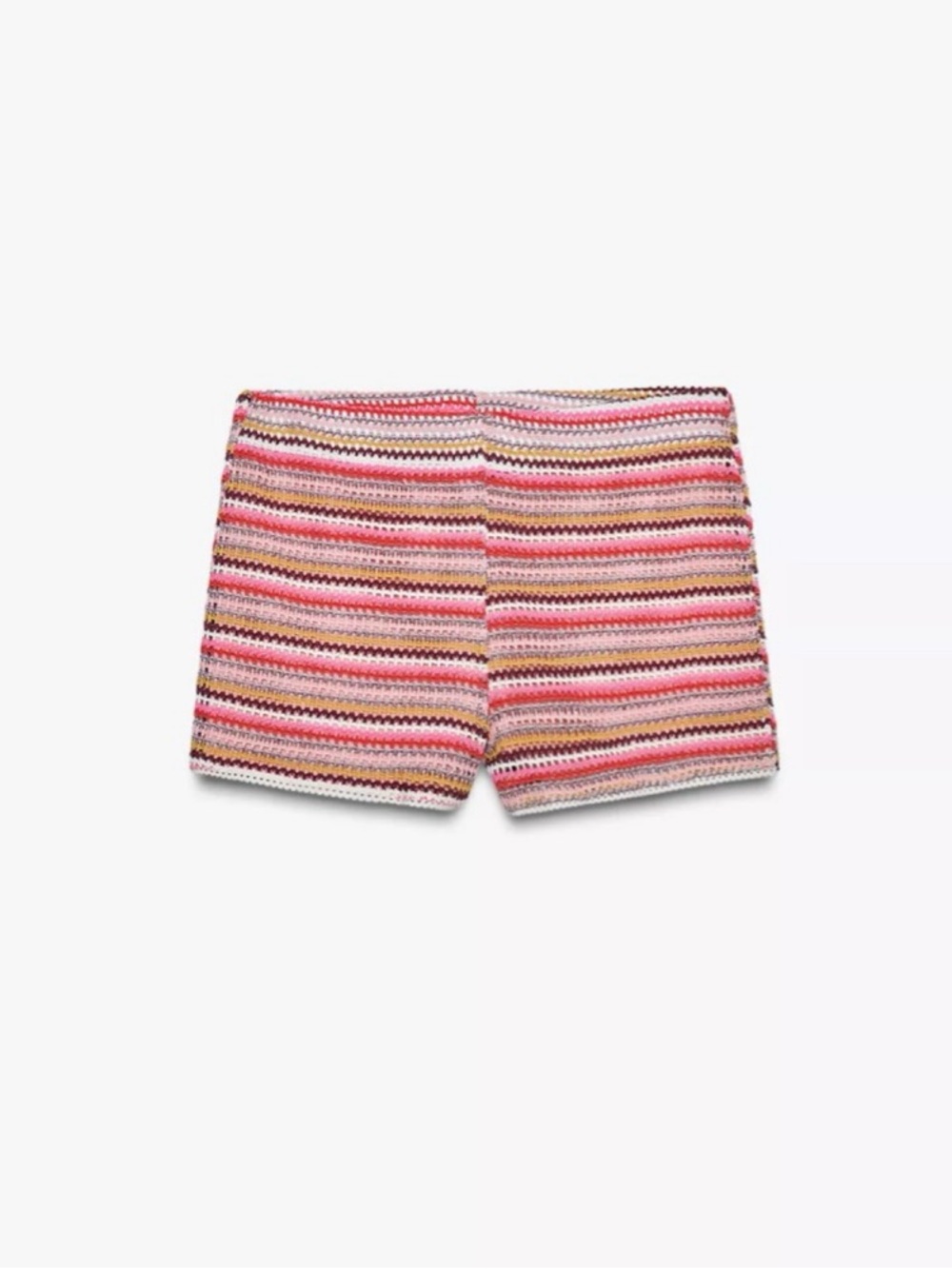 Zara Striped Crochet Bike Shorts - Pink Multi